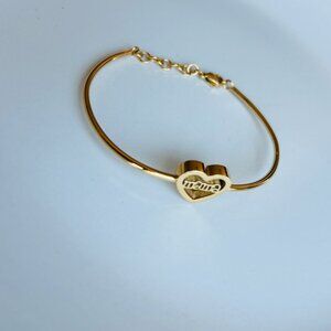 18K Gold Plated Heart Mama Bracelet, Stainless Steel